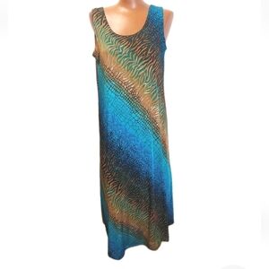 Jostar Maxi Dress Woman Med Tropical Whimiscal Snakeskin Boho Coastal Colorful